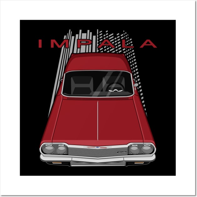 Chevrolet Impala SS 1964 - palomar red Wall Art by V8social